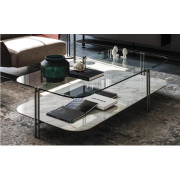 Table basse avec plateau en verre